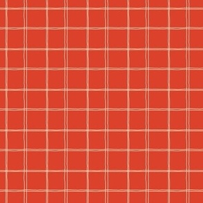 Cottage Picnic Pinstripe Plaid - Red Mini 1.6 x 1.6