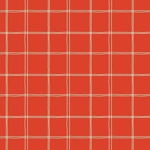 Cottage Picnic Pinstripe Plaid - Red Small 2.25 x 2.25