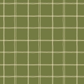 Cottage Picnic Pinstripe Plaid - Green and Cream 2.33 x 2.33