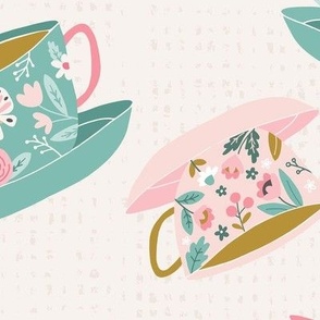 Floral Teacups Multidirection Extra Large Scale