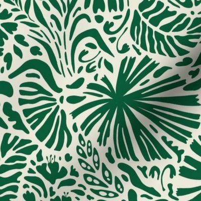 Rainforest / tropical flora green invert medium scale