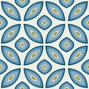 Geo Peacock Tile  - Blue