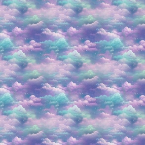 Sweet Dreams Soft Whimsical Pastel Cloudy Night Sky 4