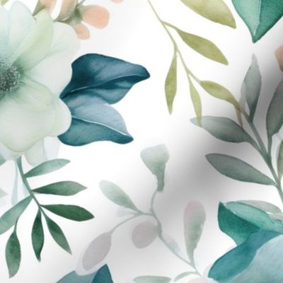 Tranquil Blooms - Serene Floral Pattern