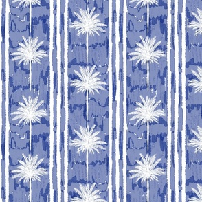 Cobalt Palms Striped Motif