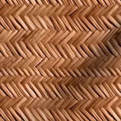 Artful Angles- Herringbone Woven Grasscloth Rafia-Spice Wallpaper 