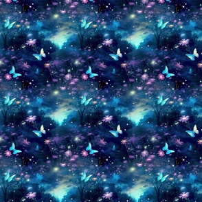 Sweet Whimsical Flower Butterfly Dreamy Night Sky 4