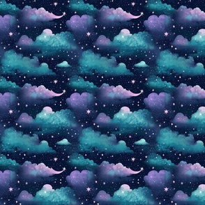 Sweet Dreams Soft Whimsical Pastel Cloudy Night Sky 8