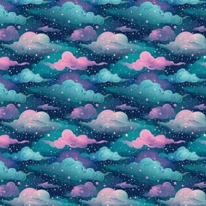 Sweet Dreams Soft Whimsical Pastel Cloudy Night Sky 10