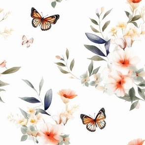 Soft Sweet Butterfly Floral