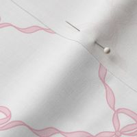 Classic Bow Trellis Pink on White, Nursery Print, Heirloom Print, Newborn Baby Girl Bedding  Blanket Sheets, Grandmillennial Classic Bow Lattice PF53C