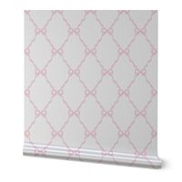 Classic Bow Trellis Pink on White, Nursery Print, Heirloom Print, Newborn Baby Girl Bedding  Blanket Sheets, Grandmillennial Classic Bow Lattice PF53C