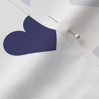 Regular navy blue hearts on white - extra large