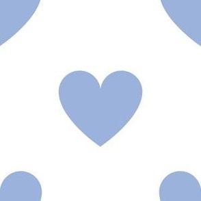 Regular sky blue hearts on white - extra large