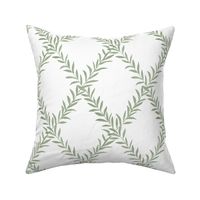 Custom KHB Erin Leafy Trellis Soft Green on White