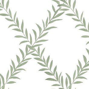 Custom KHB Erin Leafy Trellis Soft Green on White