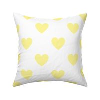 Regular yellow hearts on white - extra large