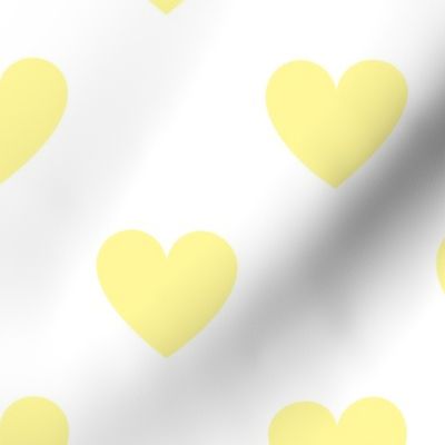 Regular yellow hearts on white - extra large