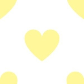 Regular yellow hearts on white - extra large