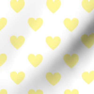Regular yellow hearts on white - large