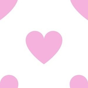 Regular pink hearts on white - extra large