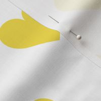 Illuminating Yellow regular hearts on white - extra large