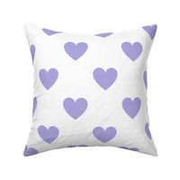 Regular lilac hearts on white - extra large