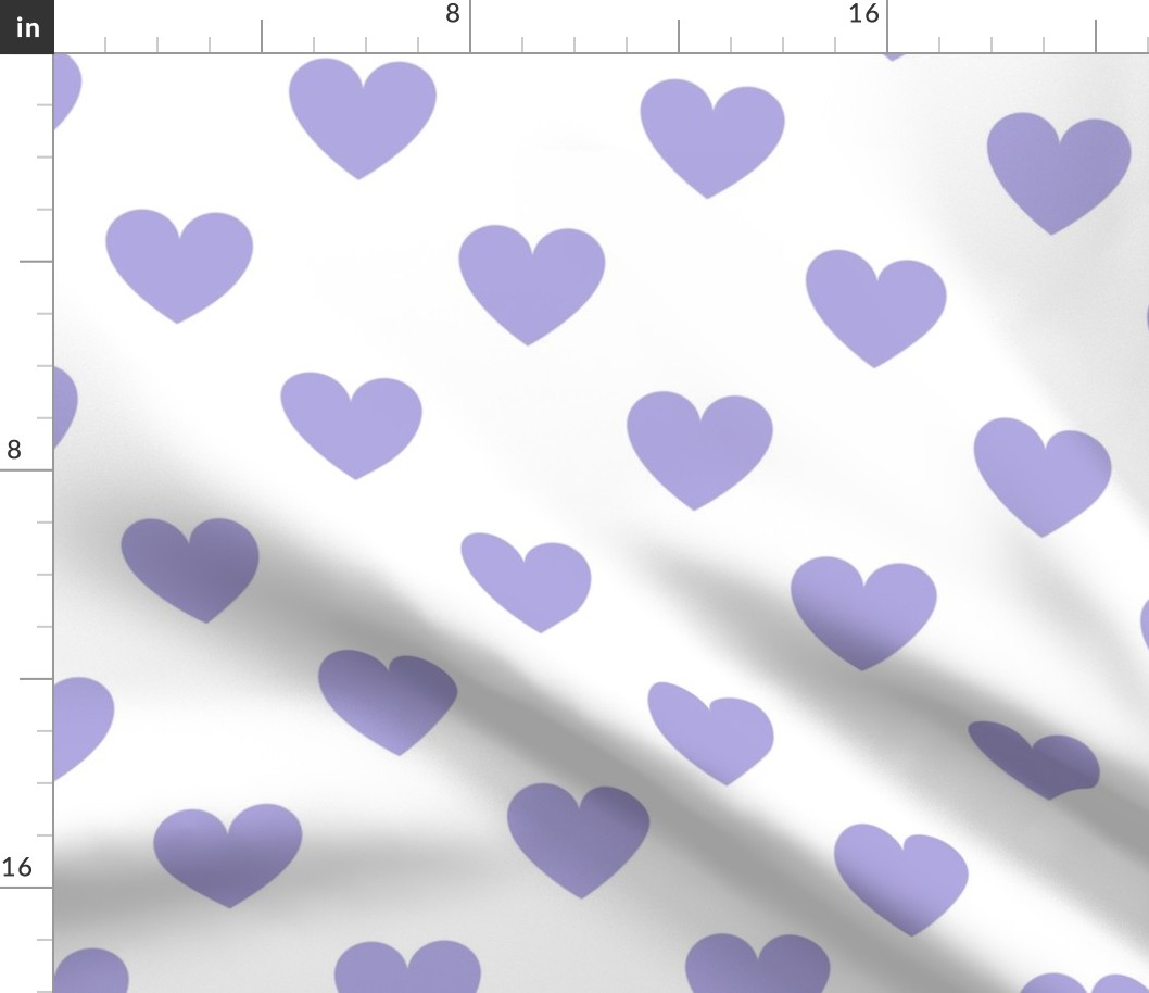 Regular lilac hearts on white - extra large