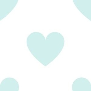 Mint Julep regular hearts on white - extra large