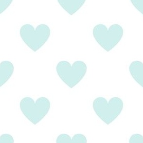 Mint Julep regular hearts on white - large