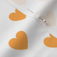 Regular orange hearts on white - large