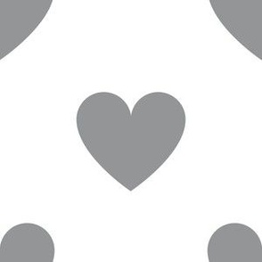 Ultimate gray regular hearts on white - extra large