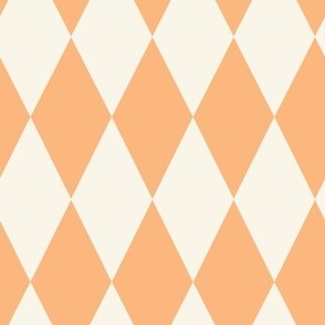orange and cream harlequin 8x8/ medium diamond pattern/