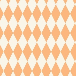 orange and cream harlequin 4x4/ small harlequin pattern/ diamond pattern