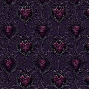 Dark Hearts Fabric, Wallpaper and Home Decor