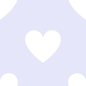 White regular hearts on digital lavender - extra large