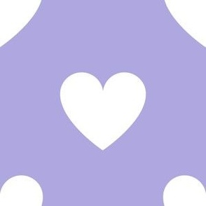 White regular hearts on lilac - extra large