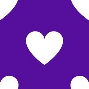 White regular hearts on purple - extra large