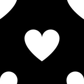 White regular hearts on black - extra large