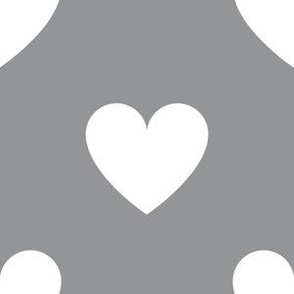 White regular hearts on Ultimate Gray - extra large