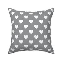 White regular hearts on Ultimate Gray - large