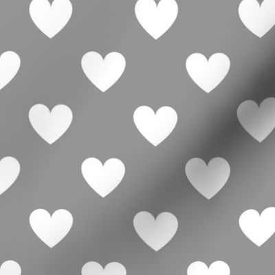 White regular hearts on Ultimate Gray - large