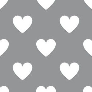 White regular hearts on Ultimate Gray - large