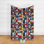 Classic De Stijl Geometric Primary Color Pattern