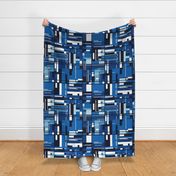 De Stijl Geometric Color Pattern in Blue