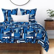 De Stijl Geometric Color Pattern in Blue