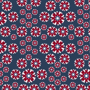 Blue, Red, White Patriotic Americana Floral; flower, flora, USA, America, freedom, liberty, independence, fourth of july, summer, bright, bold—4800,v1