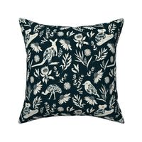 Large Scale // Australiana Flora and Fauna on Navy Blue