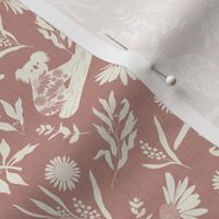 Medium Scale // Australiana Flora and Fauna on Dark Rose Pink