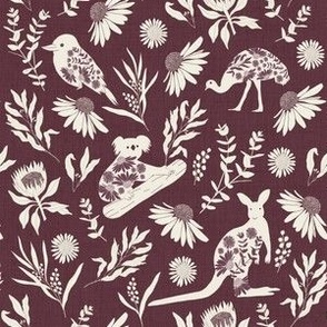 Medium  Scale // Australiana Flora and Fauna on Plum